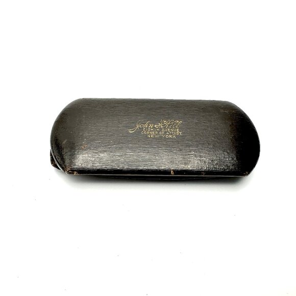 Victorian Engraved Spectacles in Original Case — Eighth Avenue NYC Optician —EUC
